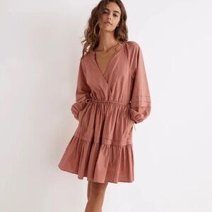NWOT Madewell Crinkle Poplin Wrap Mini Dress Size Small